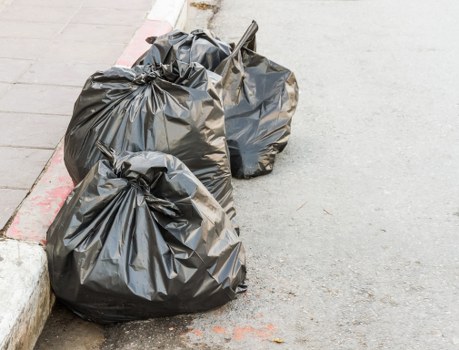 Modern waste removal technology on a construction site