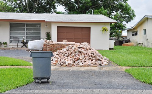Skip bin placed in a Wanstead residential driveway for waste disposal