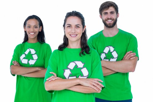 Professional garden waste collection in action